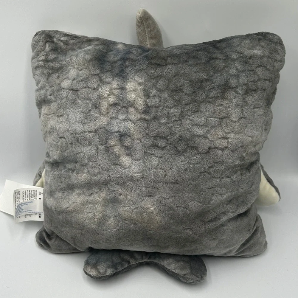 Hugfun Shark Plush Pillow Kids 14in Grey White Scaly Texture Soft Toy Cushion